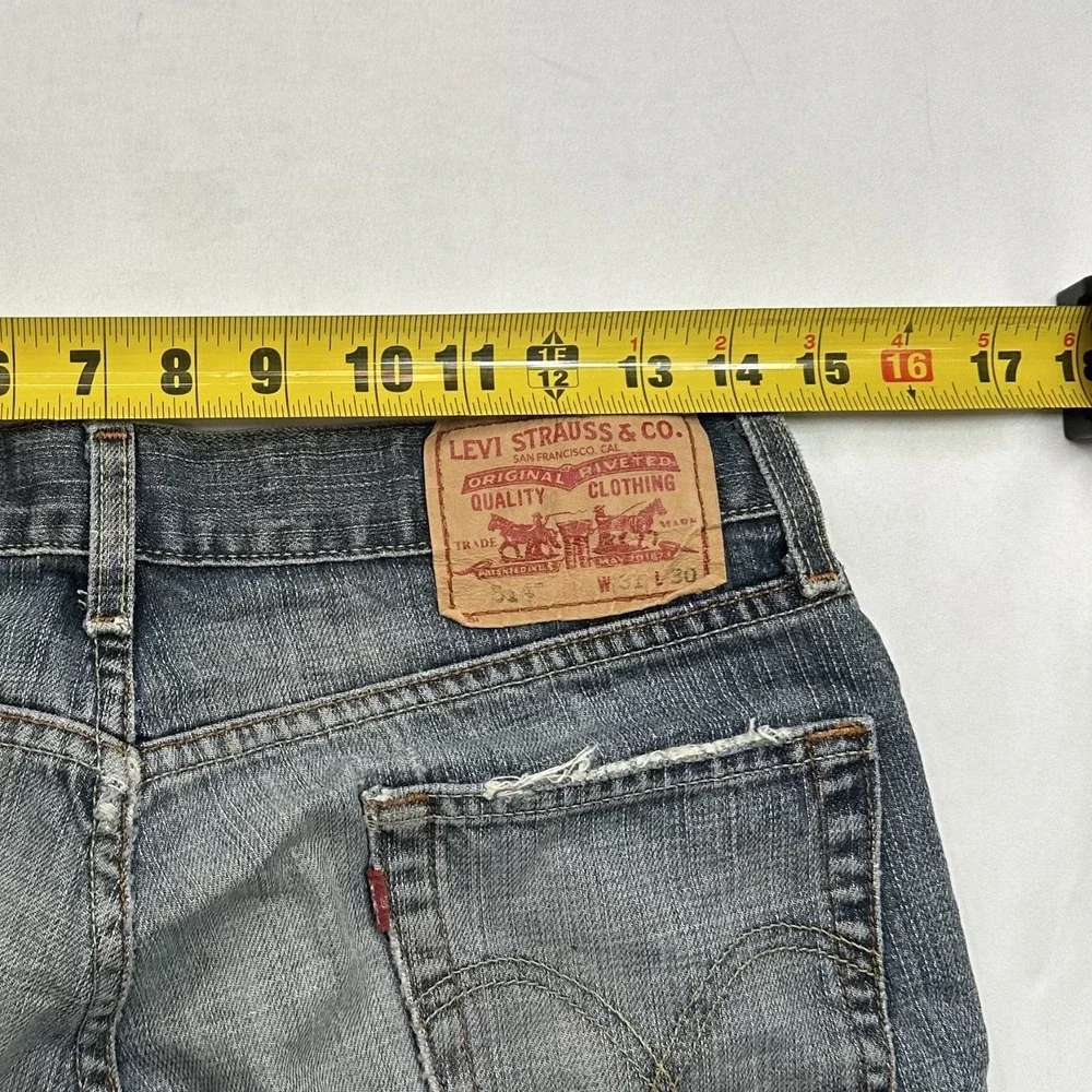 Levi's 511 Men's Jeans‎ Slim Straight Fit Blue Wash Ripped Y2k Vintage 31X30